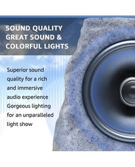 2-Pack Solar Rock Speakers with Lights – Water-Resistant for Outdoor Use