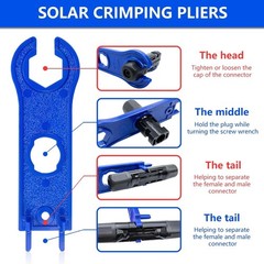 High Carbon Steel Solar Crimper Tool Kit, 60 Pcs Connectors