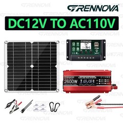 Grennova 2600W True Power Solar Kit Pure Sine 60A MPPT RV Farm Camping Use