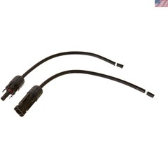 Versatile Black Solar Extension Cable, UV Resistant, M&F Connectors, 9 Inches