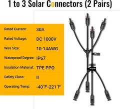 Solar Y Branch Connectors Solar Panel Parallel Connectors 1 to 3 Solar Cable …