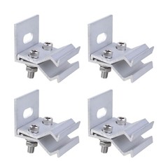 Pack of 4 Sturdy Aluminium Clamps Accessory for Solar and Photovoltaic Roofs