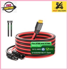 Bateria Power Solar to XT60 Charge Extension Cable 12AWG 20Ft Solar Connector