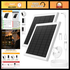 2-Pack 8W Solar Panel Charger for Ring Stick Up & Spotlight Cam, IP65 Waterproof