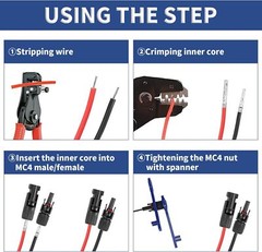 Male Female Wire Cable Connector Set Solar Spanners Panel Waterproof Connector