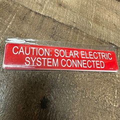 1-1/4″ x 5-1/2″ CAUTION Solar Electric System Connected Labels 03-335 Pack of 10