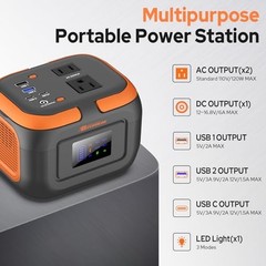 Portable Power Station 120W, Power Bank with AC Outlet, Portable Grey Orange