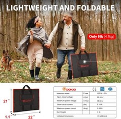 160 WATT SOLAR Panel Portable Foldable Highest Efficiency W/ Bonus USB CAMP BULB