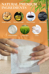 Foot Pads, Ginger Footpads, Natural Ginger Powder Bamboo Vinegar Foot Patches to