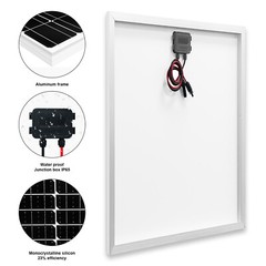 PFCTART 100W 12V Monocrystalline Solar Panel Kit Home RV Marine Camping Fishing