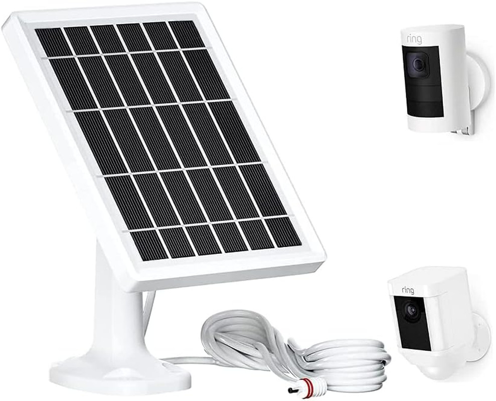 Solar Panel for Ring Camera, Camera Solar Panel Charger Compatible with Ring Sti