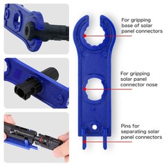 Solar Crimping Tool Kit 12 Pairs Connectors PV Wire 2.5 4 6mm Crimper Wrench