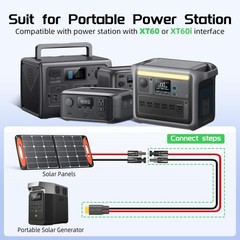 10 Feet Solar to XT60 Extension Cable, 12AWG Solar Panel Connector to XT60 Ch…