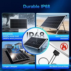 200W Solar Panel N-Type 18V 18BB Mono PV Off-Grid Battery Power Charge RV Home