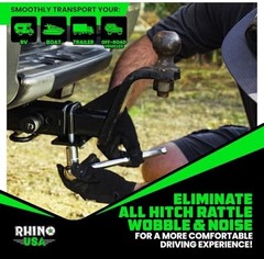 Rhino USA Hitch Tightener Anti-Rattle Clamp – for 2in Hitches | Heavy Duty Steel
