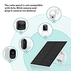 5W Solar Panel for Security Camera Outdoor 5V USB Charger IP65 Waterproof 9.8ft