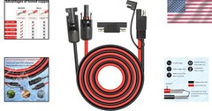 25ft 10AWG Solar Extension Cable: RV, Caravan, Battery Charger SAE