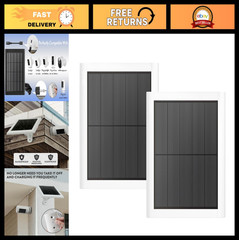 2-Pack 5W Solar Panel Charger with Mount & 12FT Cable for Security Cameras