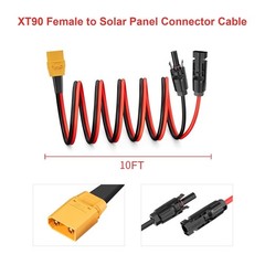 10FT 10AWG Solar XT90 Female Cable for Power Stations, RVs, & Battery Systems