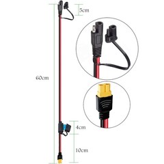 SAE to XT60 Adapter Cable FOR Solar Battery 10AWG Fuse Connector