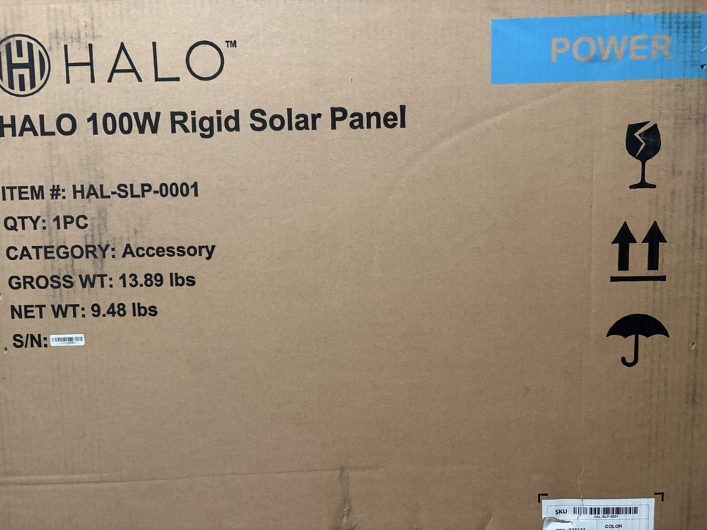 HALO 100W Rigid Solar Panel Off-Grid Weather Resistant Outdoor MC4 Brown