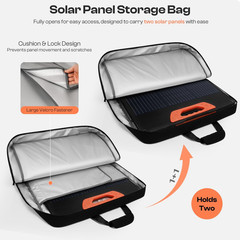 Solar Panel Carrying Case Compatible with Jackery Solarsaga 100W/200W for 2 Fold