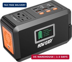 HOWEASY Portable Power Station,120W(240W Peak) Solar Generator,88Wh Lithium Batt