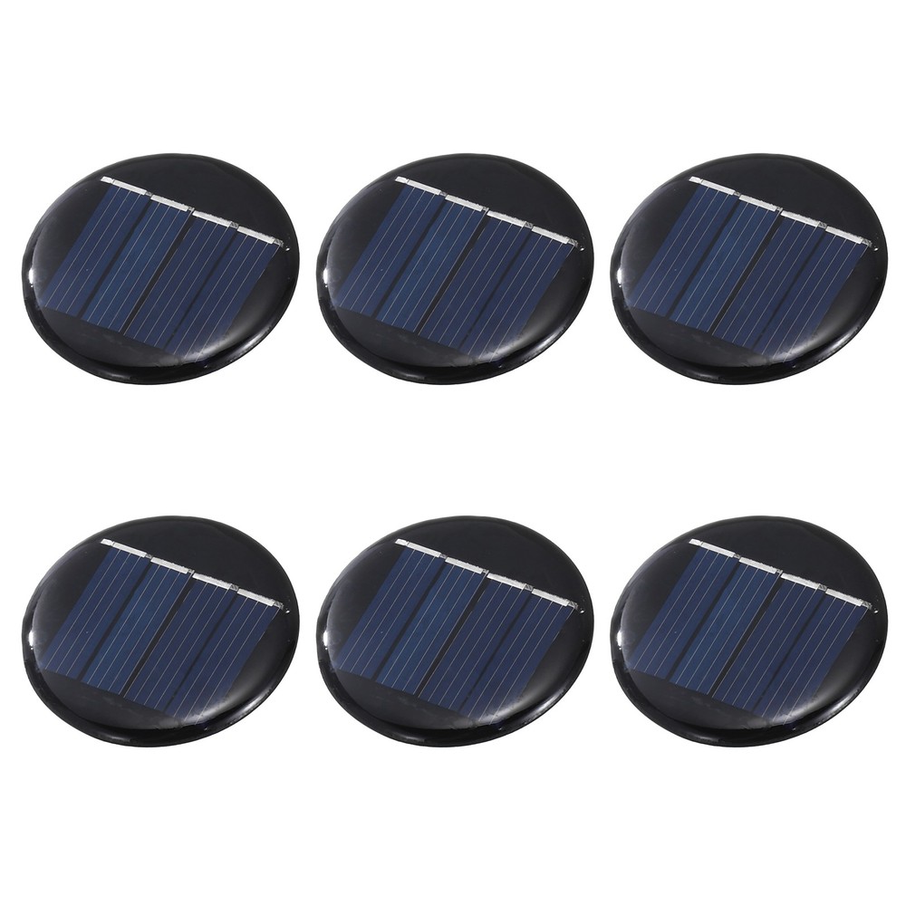 6pcs 2V 0.08W 40mA Round Solar Panels, for Photovoltaic Cells