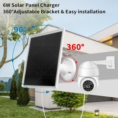 6W Waterproof Solar Panel Charger for Outdoor Security Cameras, USB-C Ready