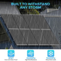 200W 400W 800W Watt 12V Bifacial Solar Panel Mono N-Type Charger Roof Off-Grid