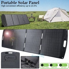 2025 UPGRADE Folding Solar Panel Kit 100W 200W Off Grid RV Camping & Inverter
