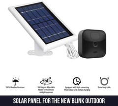 Blink Outdoor & Blink XT2 Solar Power Panel Weatherproof Durable Outdoor Charger