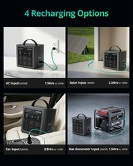Portable Power Station C600 640Wh LiFePO4 Battery 600W Peak 1200W Solar