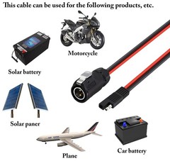 zdyCGTime 2 Pin Power Industrial Circular Connector to SAE Cable for Solar Pa…