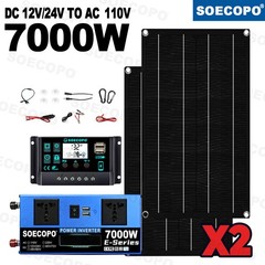 7000W Solar Kit | Sine Wave Inverter+2High-Conversion Solar Panels+100A Charge