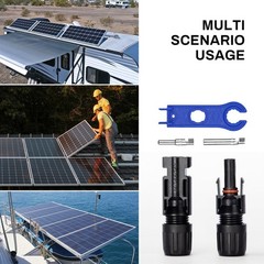 Solar Panel Connectors 12 PCS 10AWG 12AWG 14AWG Male Female Black
