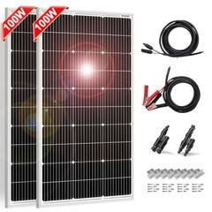 DOKIO 200W Solar Panel Kit 2x100W Monocrystalline with Mounting Brackets