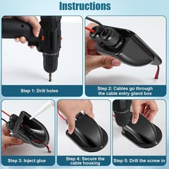 2 Pack Solar Cable Entry Gland, Weather Resistant Solar Gland, Dual Cable Ent…