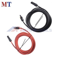 1 Pair 20FT Black + Red 6mm²/10AWG Solar Panel Extension Cable Wire Connector
