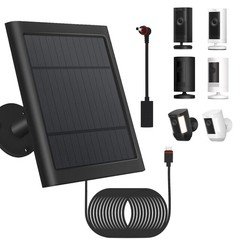 1 Pack Solar Panel for Ring Spotlight/Stick Up Cam Plus/Pro, 10ft Cable