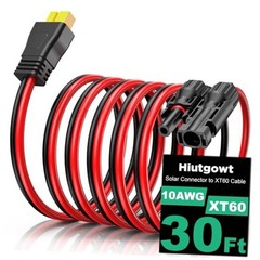 10AWG XT60 Solar Cable 30FT, Solar to XT60 Cable 3 10 15 20 25 40 Red&Black 30