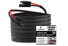 Twin Wire Quality 100FT Solar Extension Cable – 10AWG(6mm²) Solar Panel Connecto
