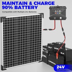 Reliable 50W 24V Solar Power Kit with MPPT Charge Controller Included