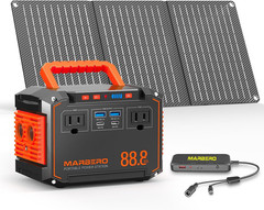 MARBERO 88.8Wh Portable Power Station with 30W Solar Panel 150W Peak Camping Sol