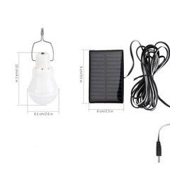 1W 6V Mini Solar Panel W/ 15W Rechargeable LED Bulb Camping Garden Lantern Light