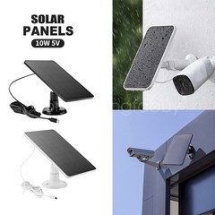 Solar Panel for Outdoor Security Camera Battery 10W USB C Type-C Waterproof