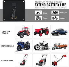 10W Solar Car Battery Charger Maintainer 12V Waterproof Portable Solar Trickle C