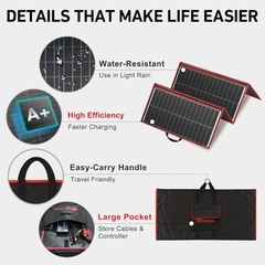 300W Portable Foldable Solar Panel Kit with Charge Controller | 300W 20x38in