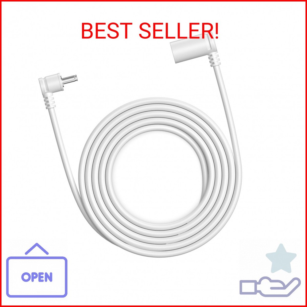 10 ft. Barrel Plug Extension Cable – Compatible with Ring Solar Panel and Super