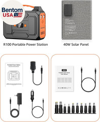 Solar Powered Generator 200W Peak/100W Rated, Portable Solar Generator Power Sta